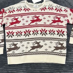 Andree Holiday Christmas Sweater - Ivory  Women’s Large